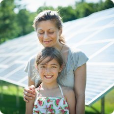 Solar panels generating electricity in sunlight